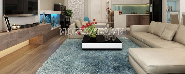 Ghế sofa góc da màu be