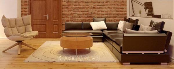 Ghế sofa góc da hiện đại cao cấp