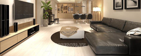 Ghế sofa góc da hiện đại