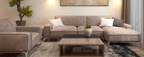 Ghế sofa góc nỉ hiện đại