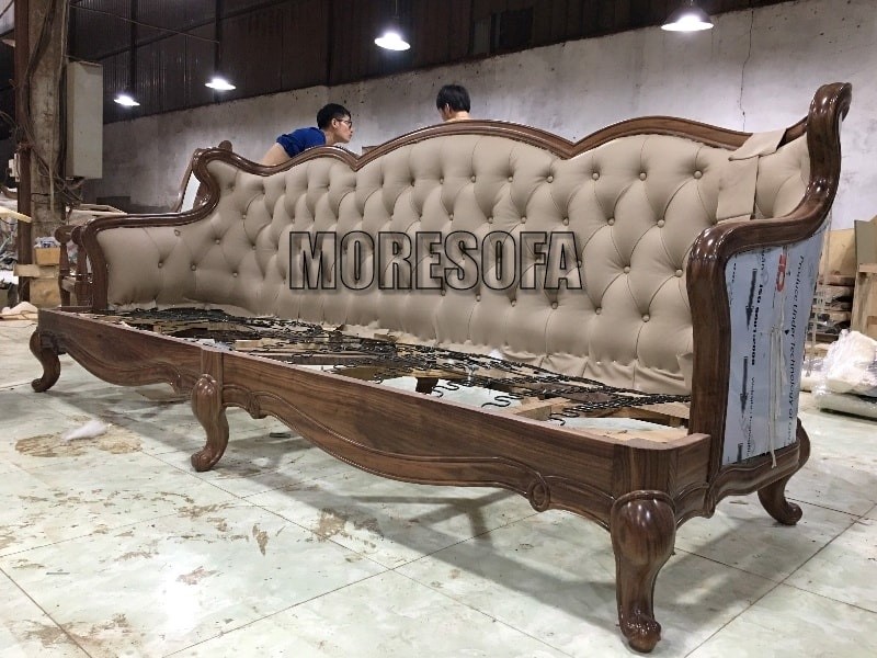Sofa gỗ da